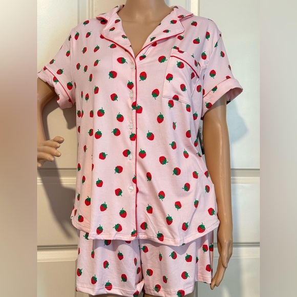 New Kate Spade Sleepwear Short-Sleeve Modal Jersey Notch Collar Boxer PJ Set - Picture 4 of 9